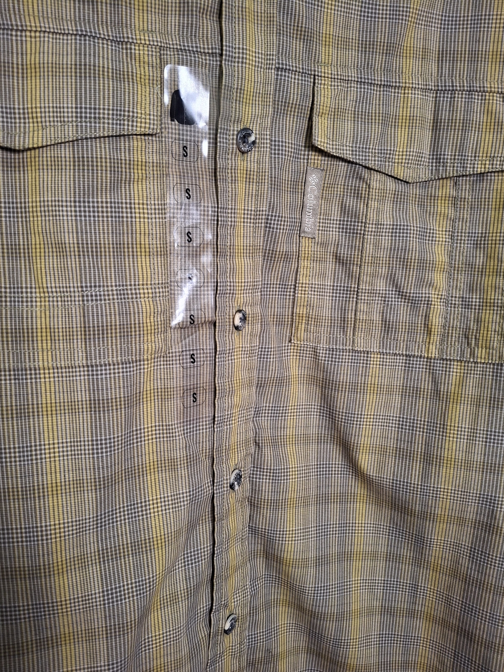 Columbia Men's Yellow Plaid Long-Sleeve Button-Down Shirt - Picture 3 of 9